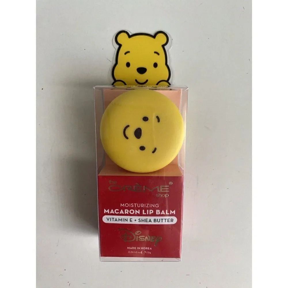 THE CREME SHOP DISNEY Winnie the Pooh Vitamin E Shea Butter MACARON LIP BALM NEW